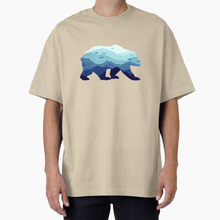 Bear Mountains Grizzly Hiking Camping Oversized T-Shirt 