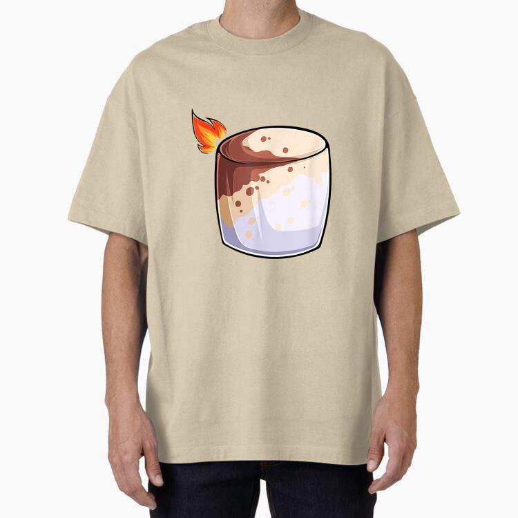 Burning Marshmallow Smores Camping Oversized T-Shirt 