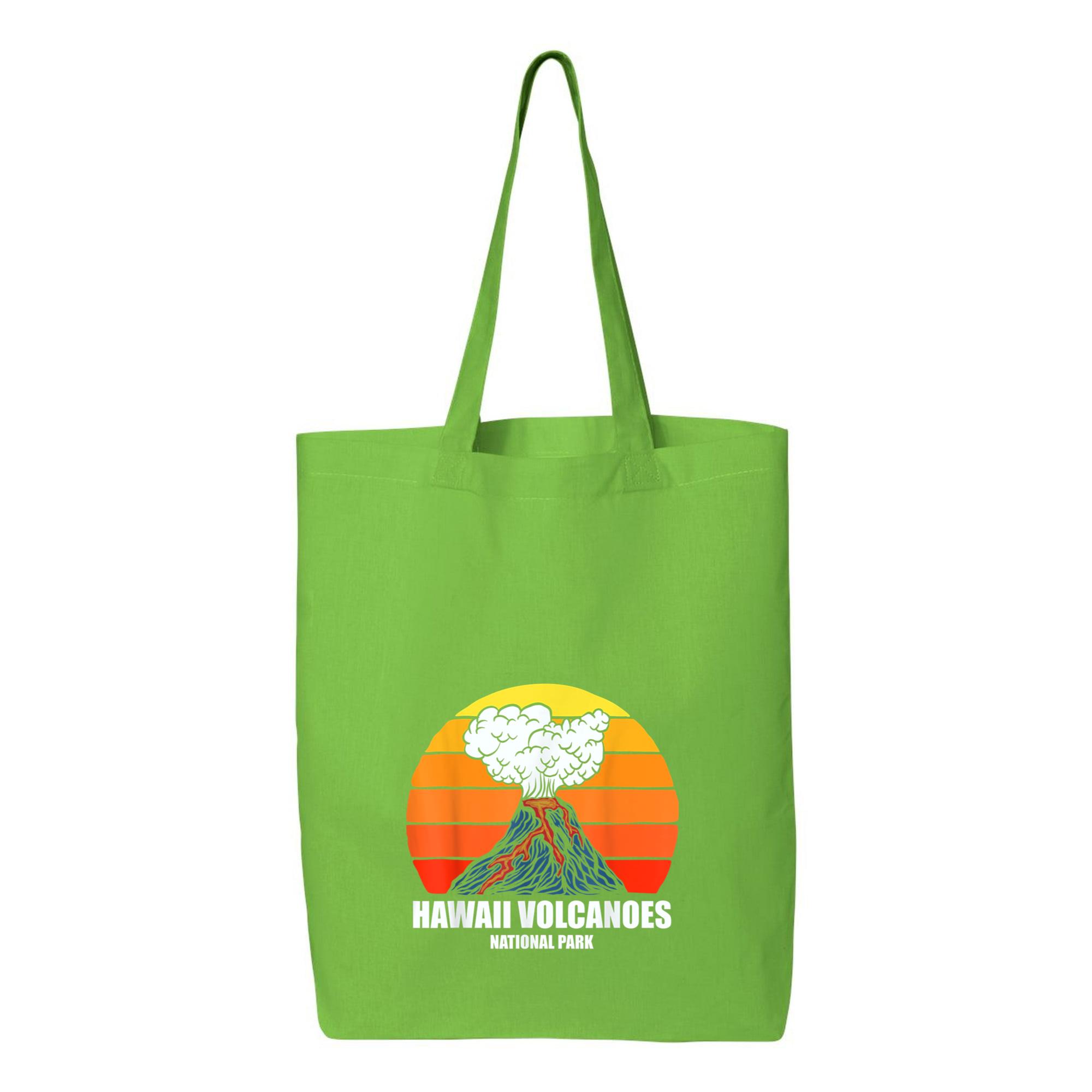 Camping Vintage Hawaii Volcanoes National Park Canvas Tote Bag 
