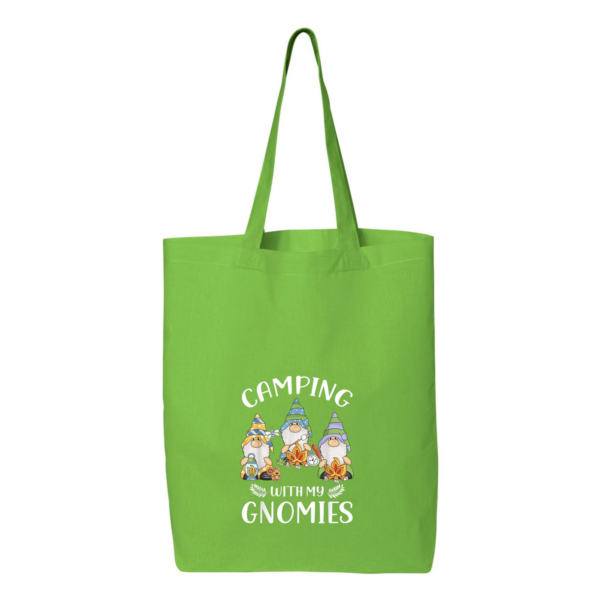 Camping With My Gnomies Canvas Tote Bag 