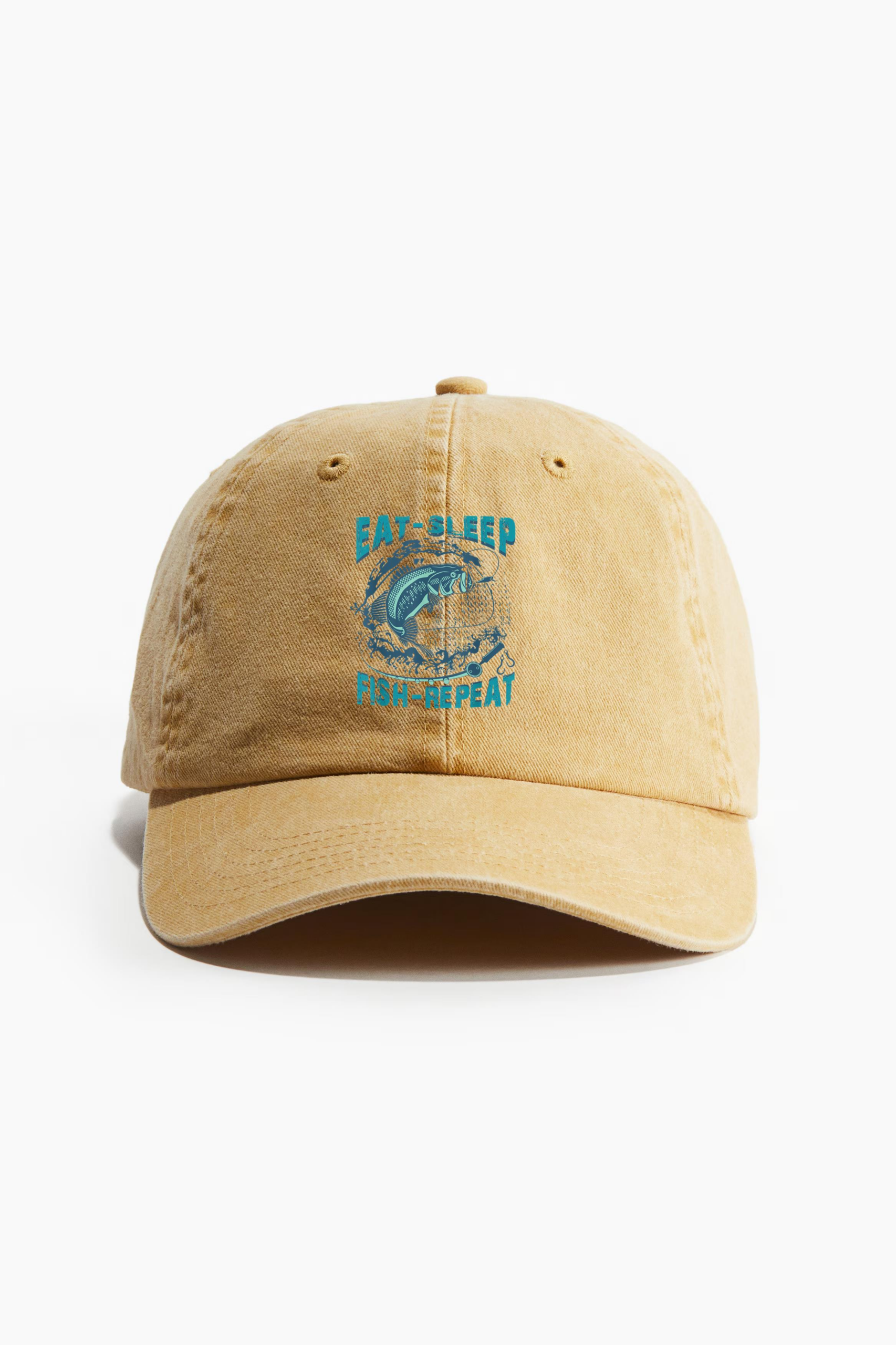 Eat Sleep Fish Repeat Fishing Cotton Twill Cap 