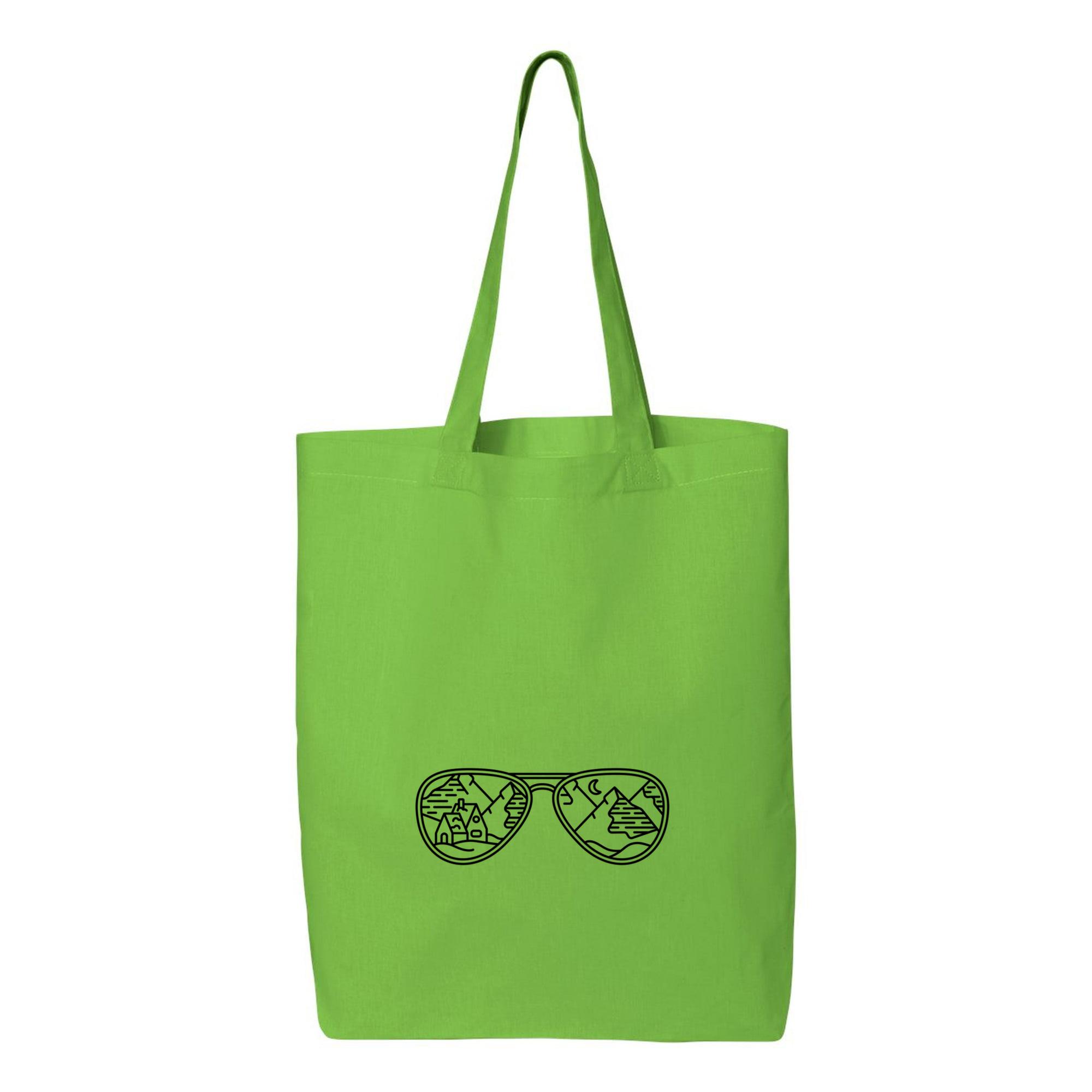 Moountain Landscape Sunglasses Canvas Tote Bag 