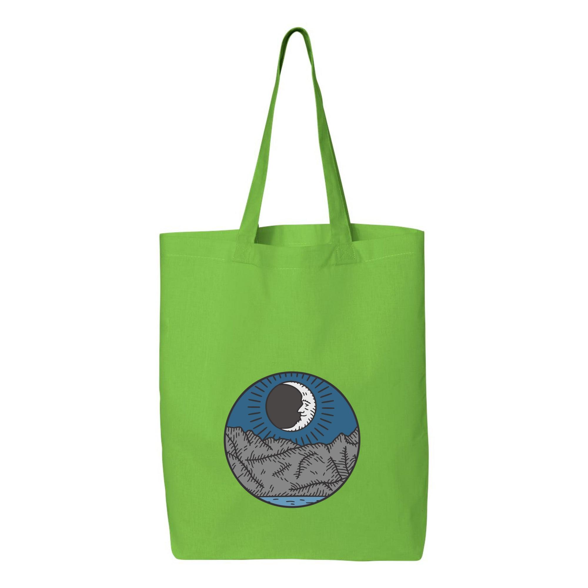 Mountain And Night Landscape Color Stroke Canvas Tote Bag 