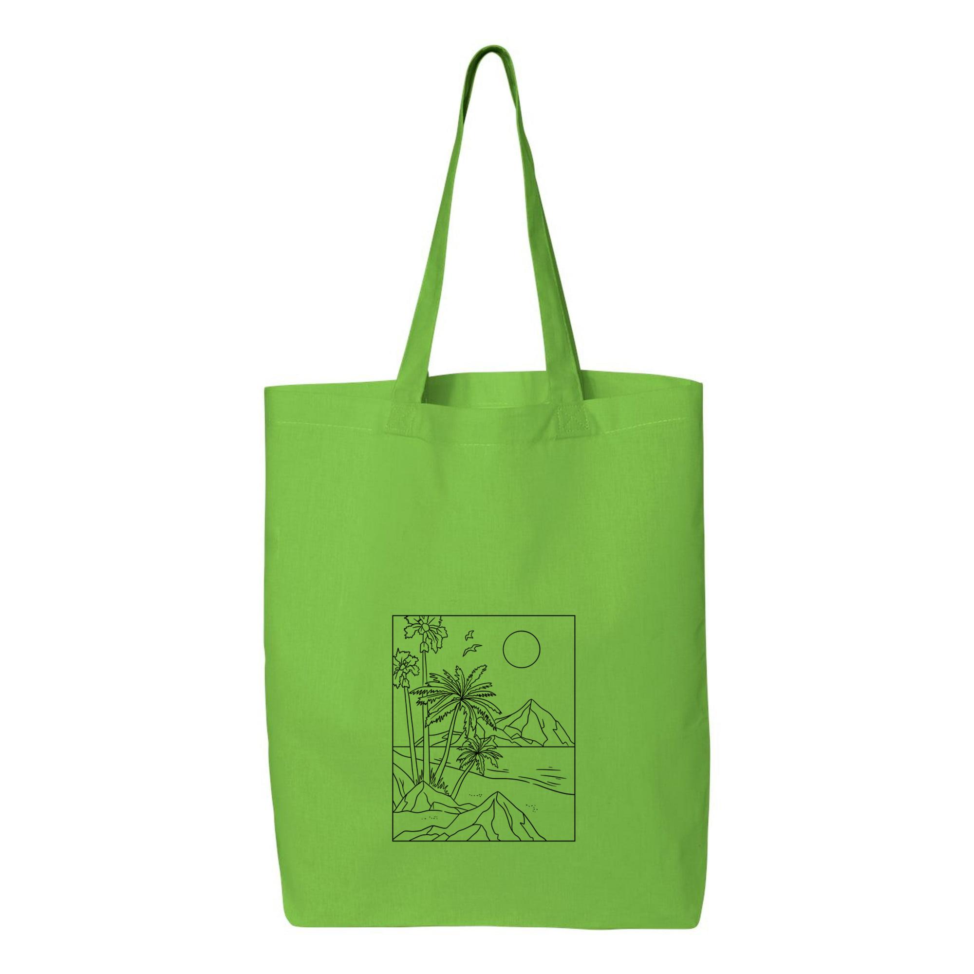 Mountain Beach Landscape Canvas Tote Bag 