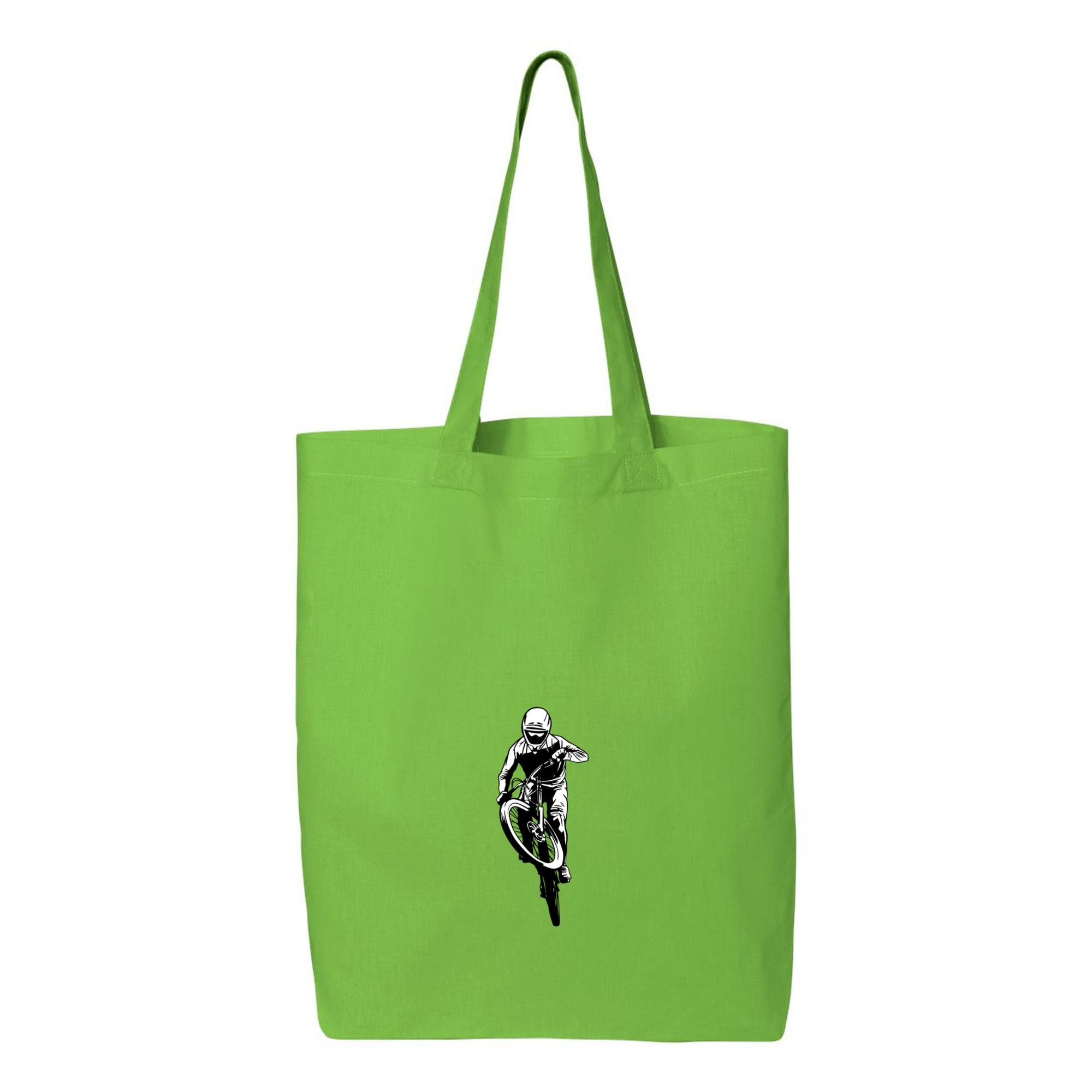 Mountain Bike Drawn Man Canvas Tote Bag 