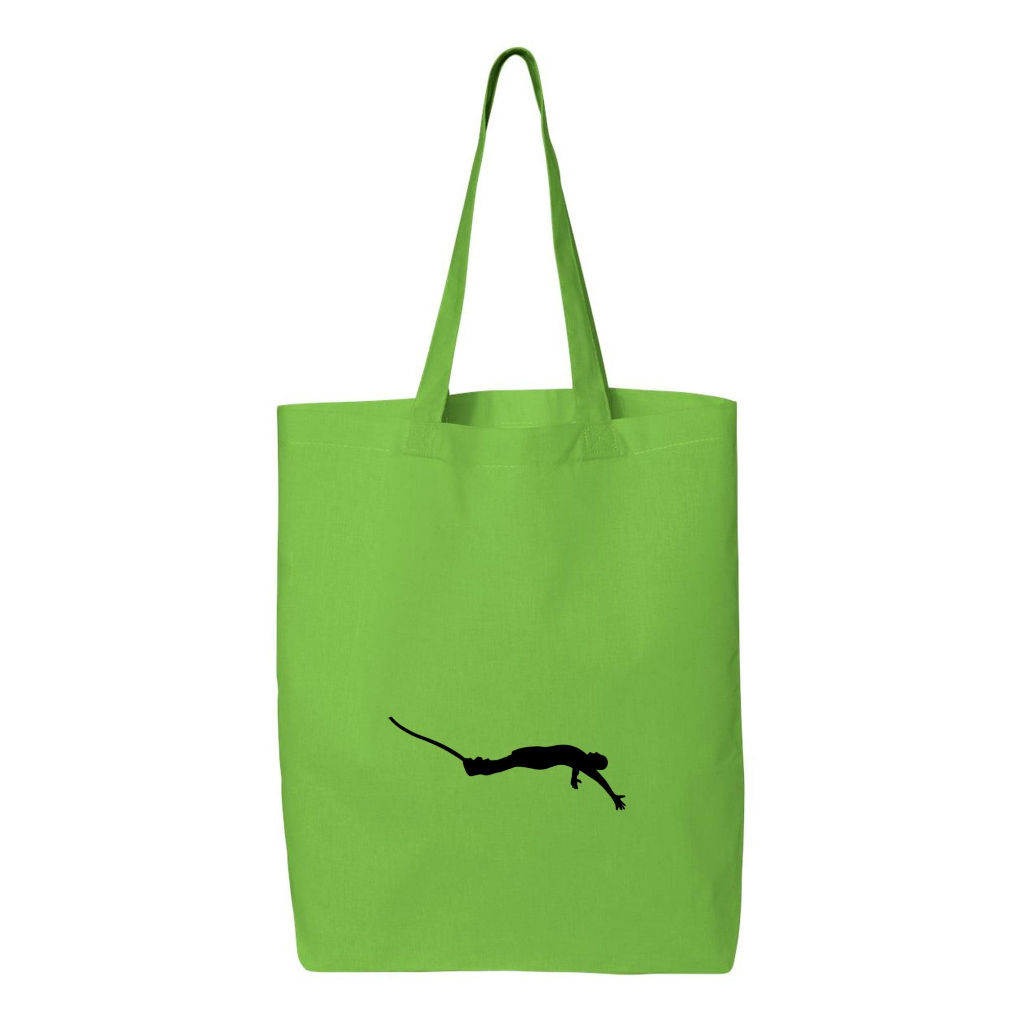 Mountain Biker Jumping Backwards Silhouette Canvas Tote Bag 