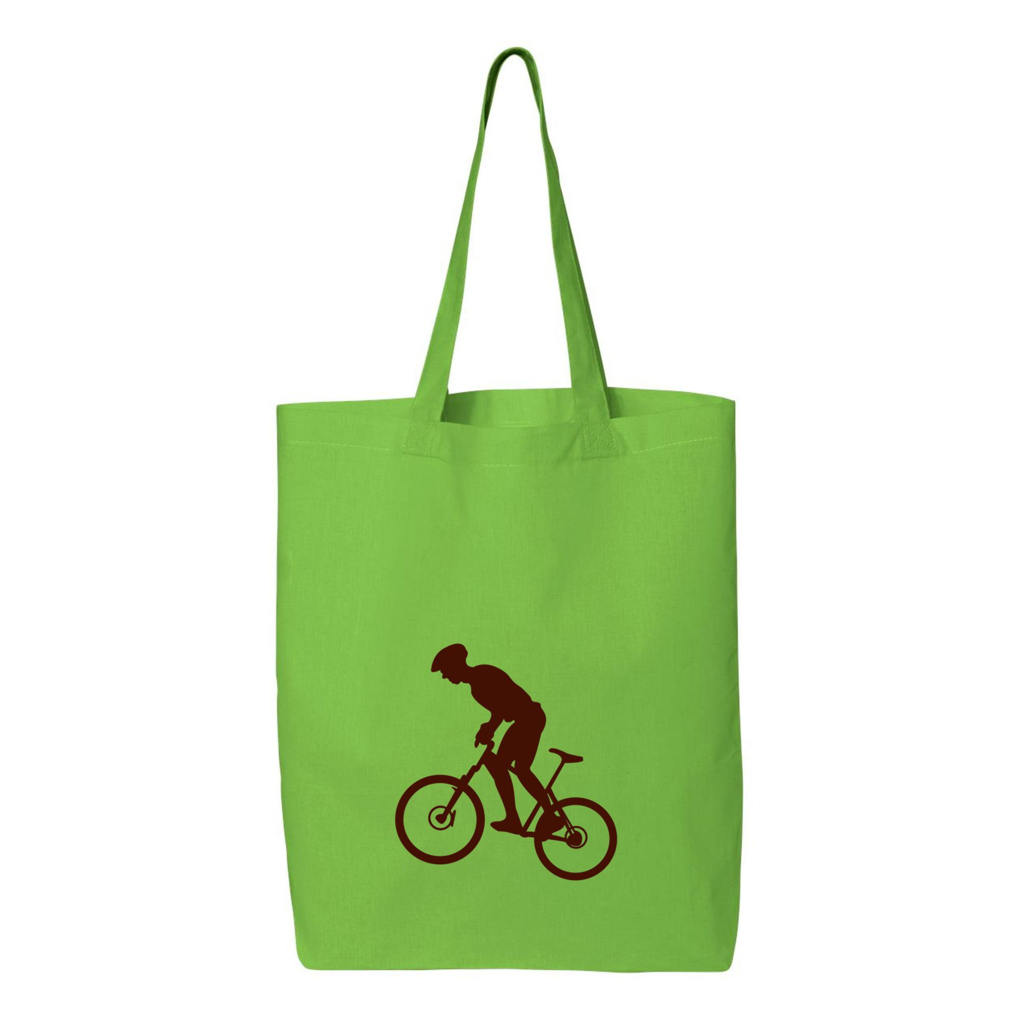 Mountain Biking Uphill Riding Canvas Tote Bag 