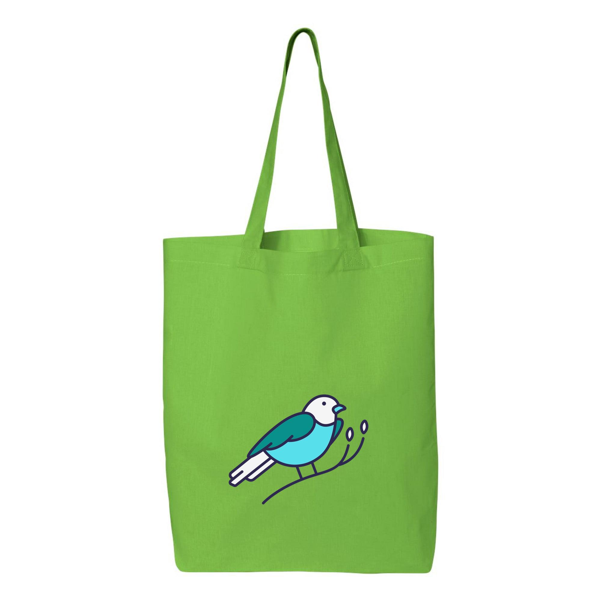 Mountain Bluebird Bird Flat Canvas Tote Bag 