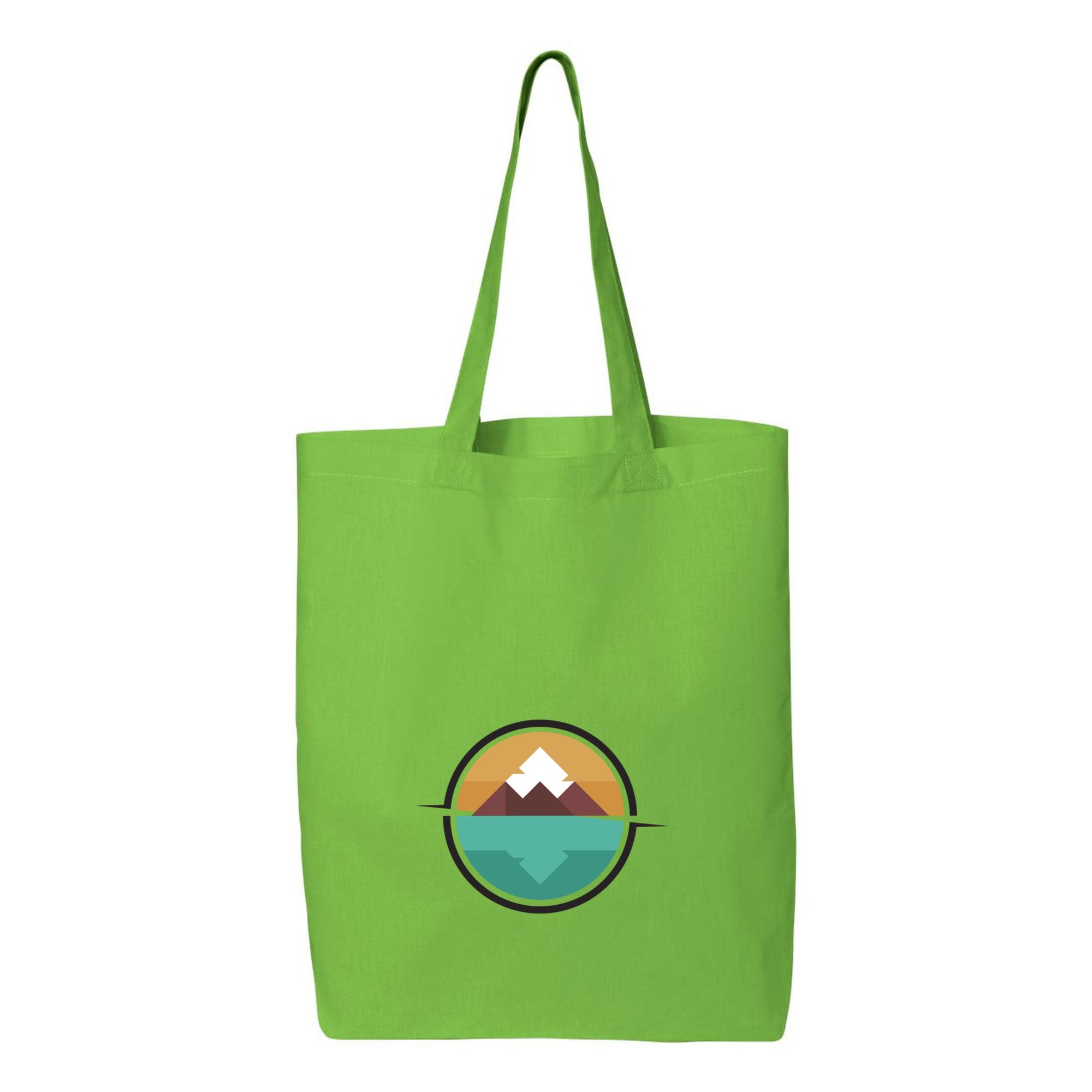 Mountain By The Lake Logo Canvas Tote Bag 