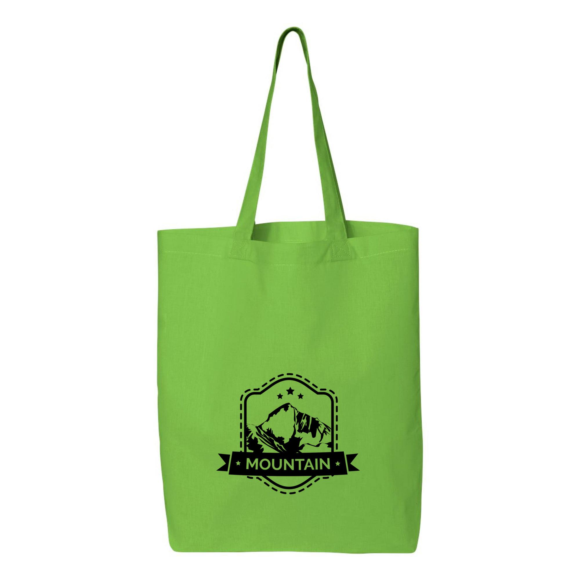Mountain Camping Label Canvas Tote Bag 